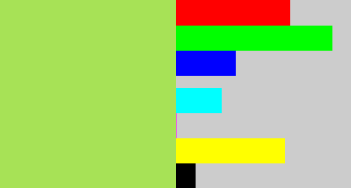 Hex color #a7e256 - kiwi