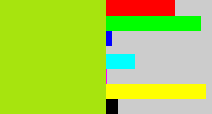 Hex color #a7e40e - yellowish green
