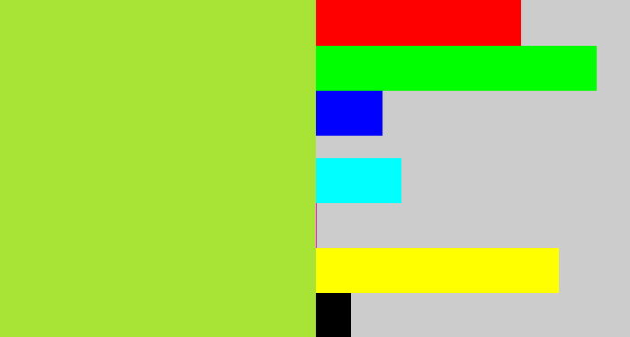 Hex color #a7e435 - kiwi