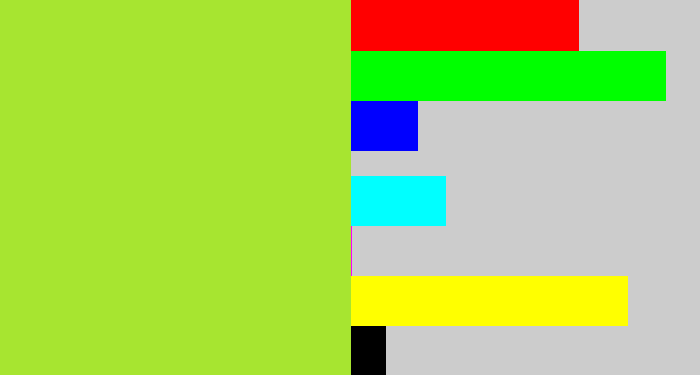 Hex color #a7e530 - kiwi