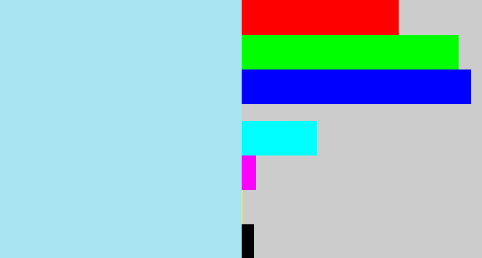 Hex color #a7e5f3 - robin's egg blue