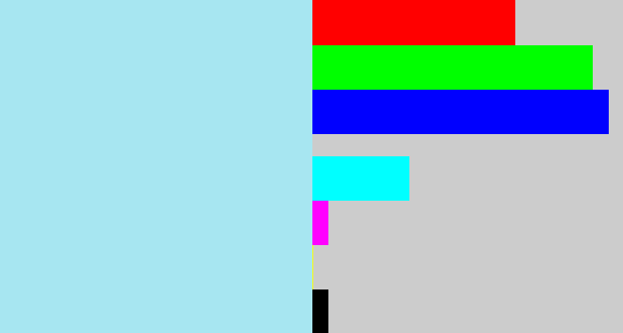 Hex color #a7e6f1 - robin's egg blue