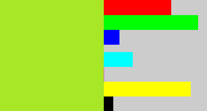 Hex color #a7e725 - yellowish green
