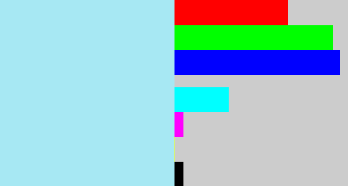 Hex color #a7e8f3 - robin's egg blue