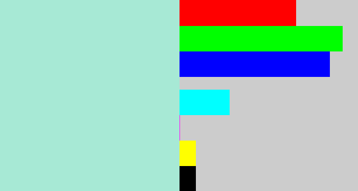 Hex color #a7e9d5 - pale turquoise