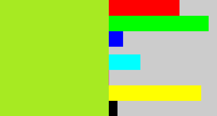 Hex color #a7ea22 - yellowish green