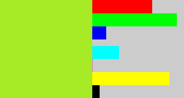 Hex color #a7ea26 - yellowish green