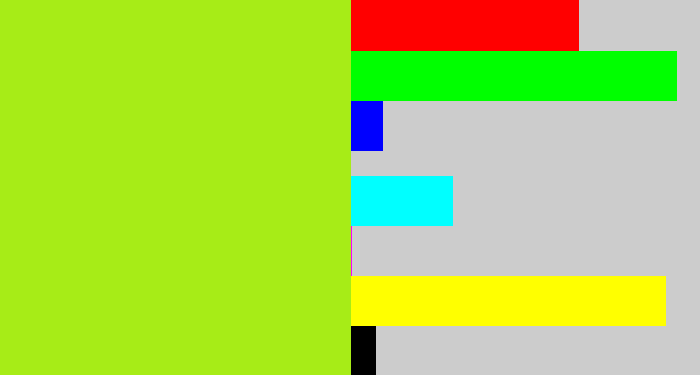 Hex color #a7ec17 - yellowish green