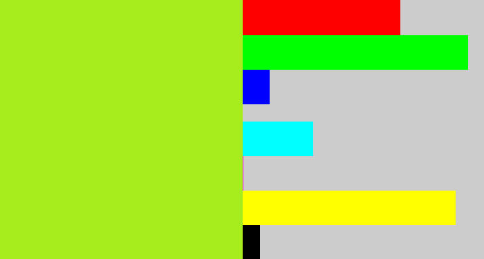 Hex color #a7ec1c - yellowish green
