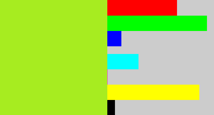 Hex color #a7ec20 - yellowish green
