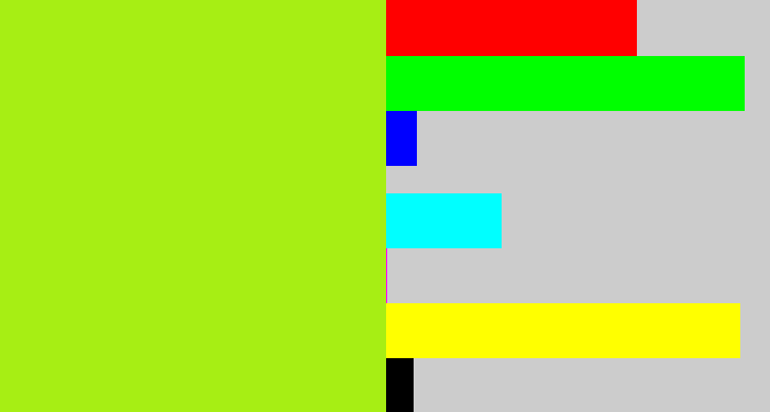 Hex color #a7ee14 - yellowish green