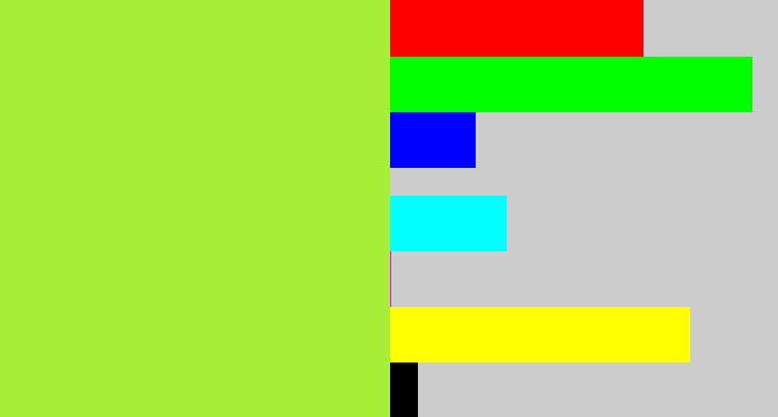 Hex color #a7ee37 - kiwi