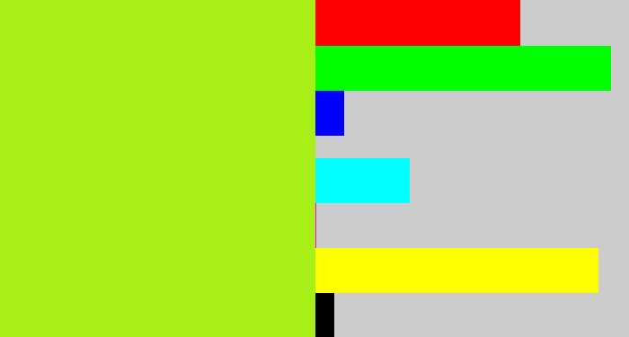 Hex color #a7ef17 - yellowish green