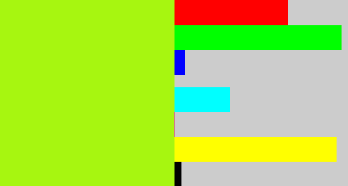 Hex color #a7f610 - electric lime