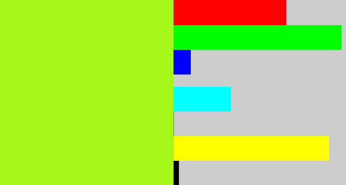 Hex color #a7f81a - yellowgreen