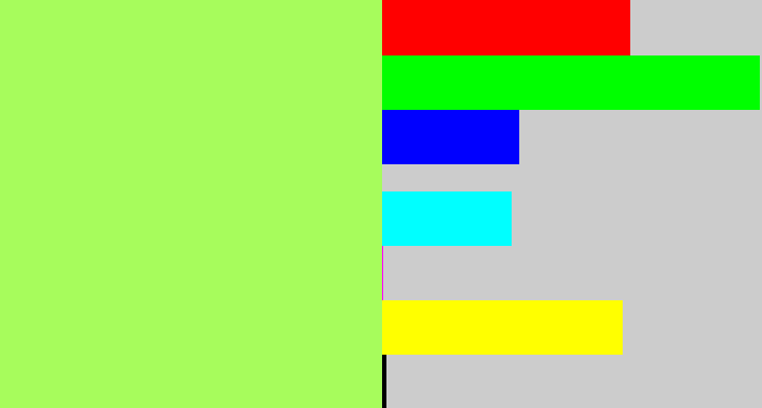 Hex color #a7fc5c - pale lime green