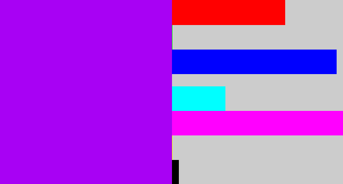 Hex color #a801f4 - bright violet