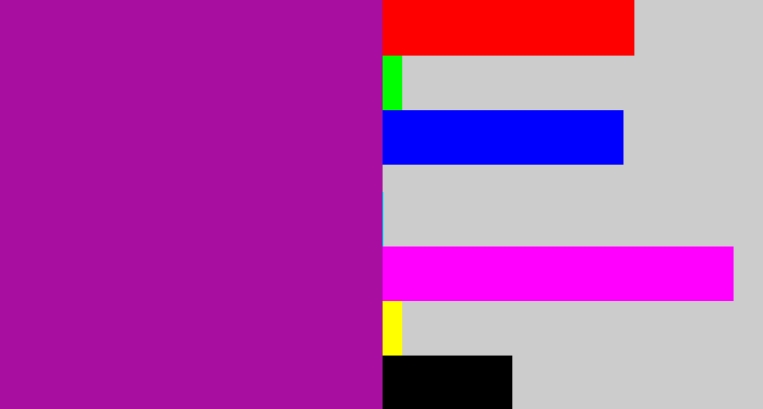 Hex color #a80ea0 - barney purple