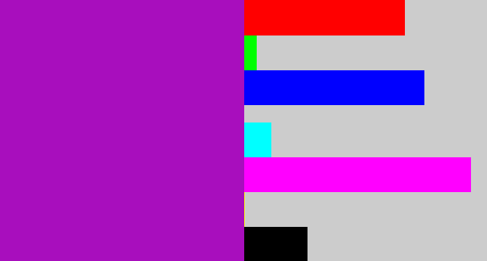 Hex color #a80ebd - barney