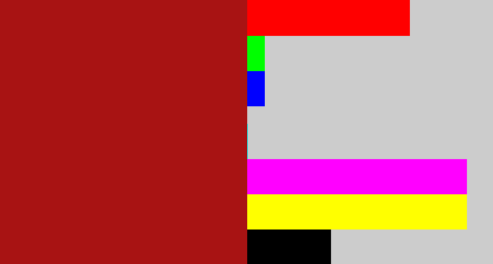 Hex color #a81313 - darkish red