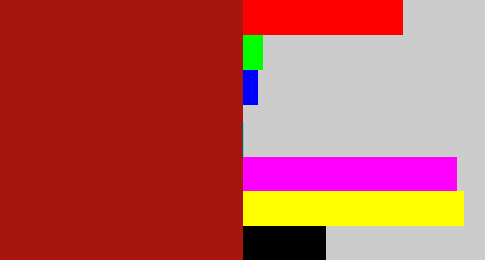 Hex color #a8150f - darkish red