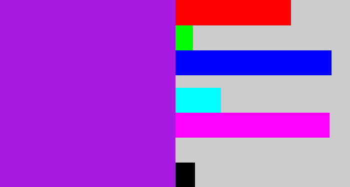 Hex color #a81ae2 - violet