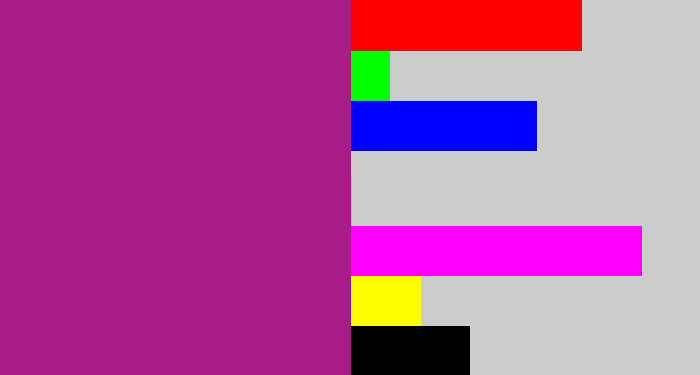 Hex color #a81c86 - warm purple