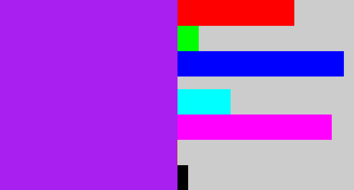 Hex color #a81fef - electric purple