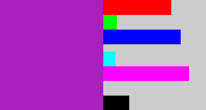 Hex color #a820bf - barney