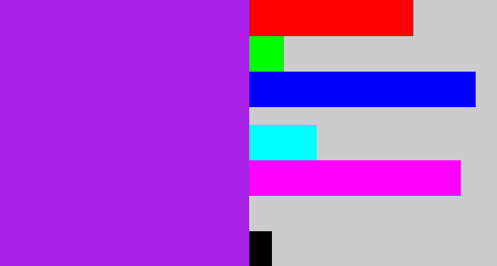 Hex color #a823e7 - electric purple