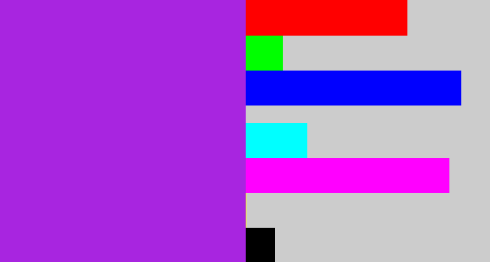 Hex color #a825e0 - violet