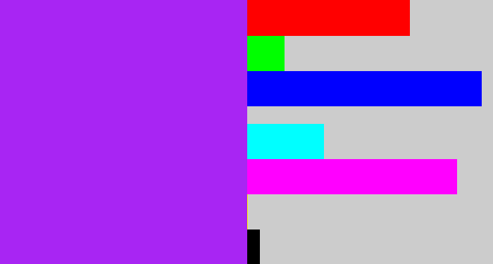 Hex color #a825f3 - electric purple