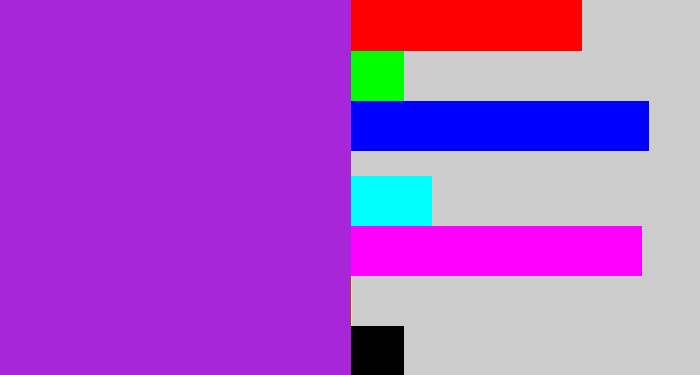 Hex color #a826da - violet