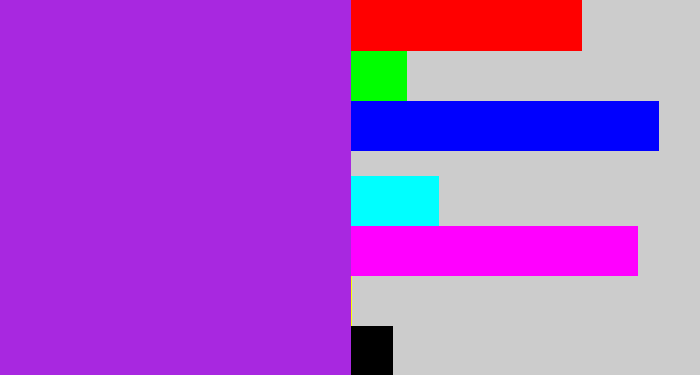 Hex color #a828e0 - violet
