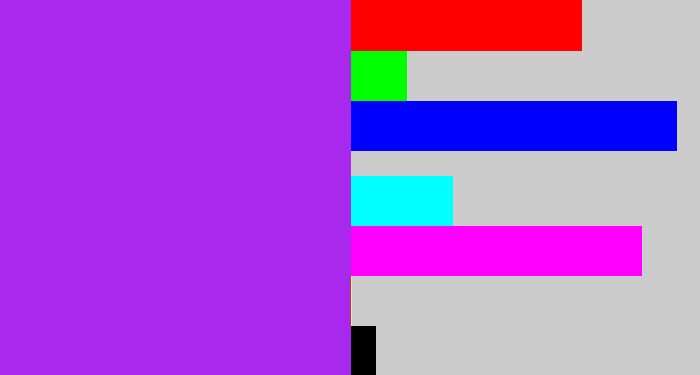 Hex color #a828ed - electric purple