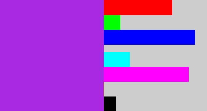 Hex color #a829e1 - electric purple