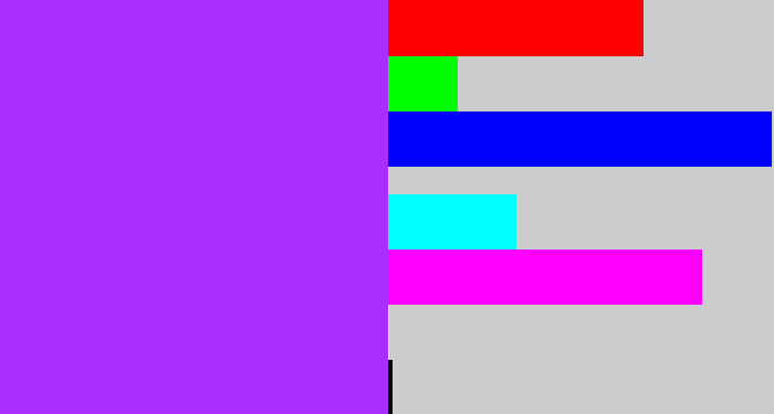 Hex color #a82ffc - electric purple