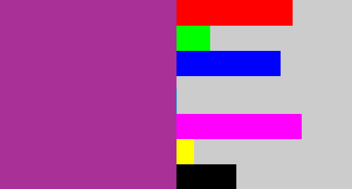 Hex color #a83097 - ugly purple