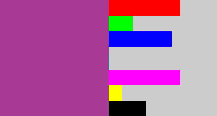Hex color #a83994 - ugly purple