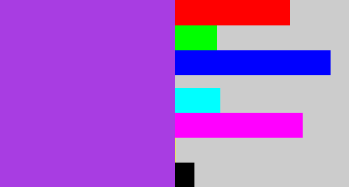 Hex color #a83de2 - lightish purple