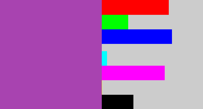 Hex color #a843b0 - ugly purple