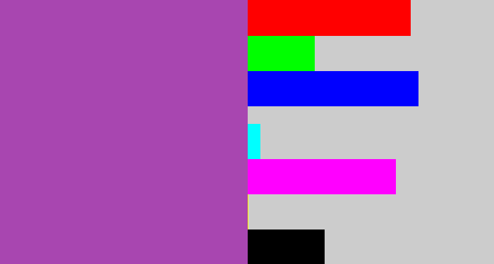 Hex color #a846b0 - ugly purple