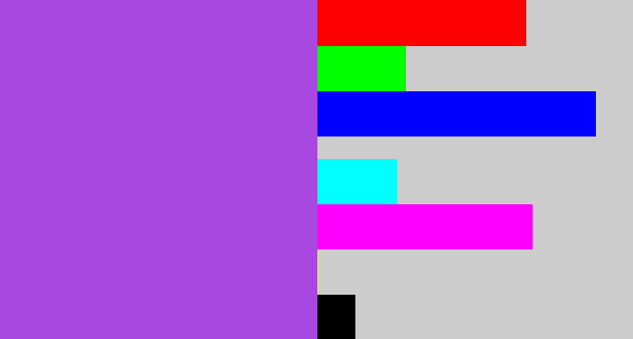 Hex color #a848e0 - lightish purple