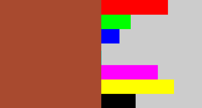 Hex color #a84a2f - sienna