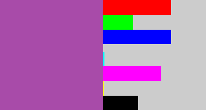 Hex color #a84ba9 - ugly purple