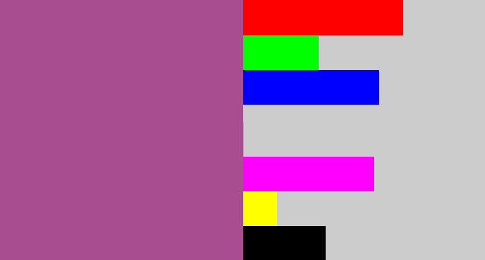 Hex color #a84e90 - purpleish