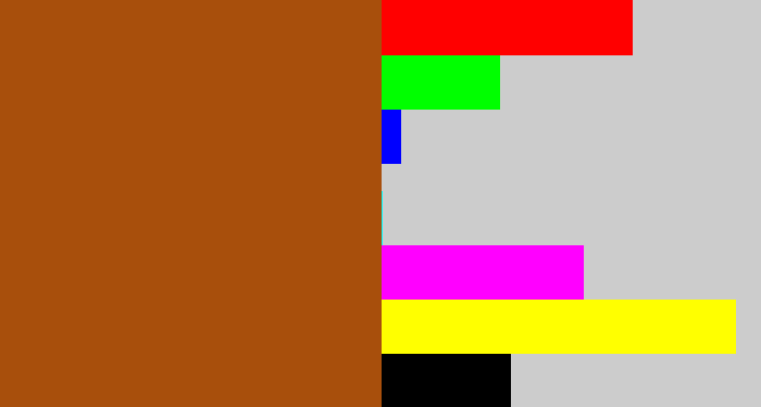 Hex color #a84f0c - cinnamon