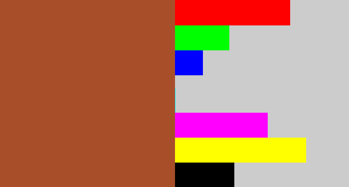 Hex color #a84f2a - sienna