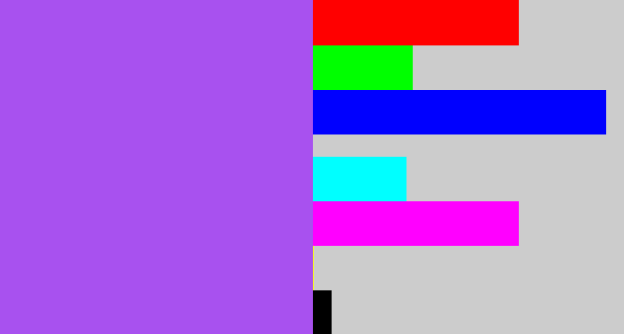 Hex color #a851ef - lightish purple