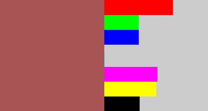 Hex color #a85354 - light maroon